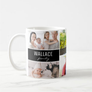 Taza De Café Collage de Fotos Familiares Modernas Multiples Rec