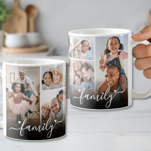 Taza De Café Collage de Fotos Familiares Personalizadas