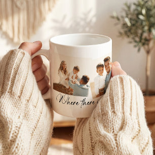Taza De Café Collage de Fotos Familiares Personalizado con Esti