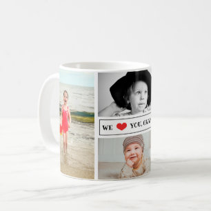 Taza De Café Collage de fotos le amamos abuela