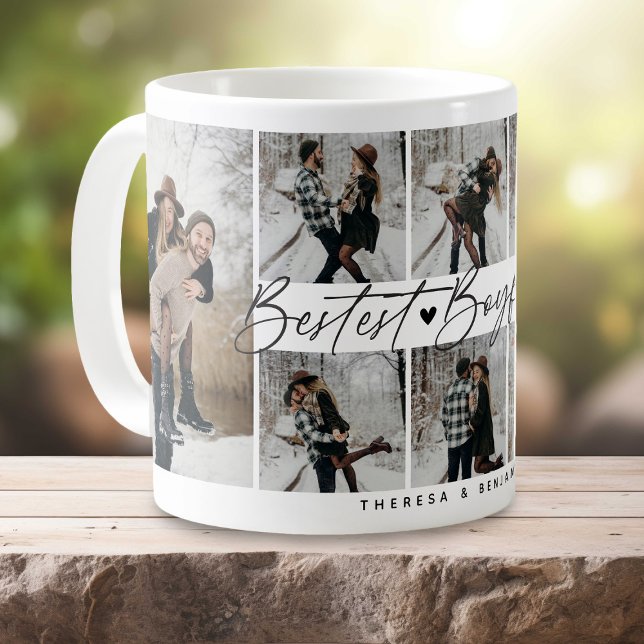 Taza De Café collage de fotos "Mejor Novio" Pareja Keepsake (Subido por el creador)