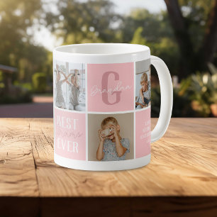 Taza De Café Collage de fotos moderno de la abuela rosa