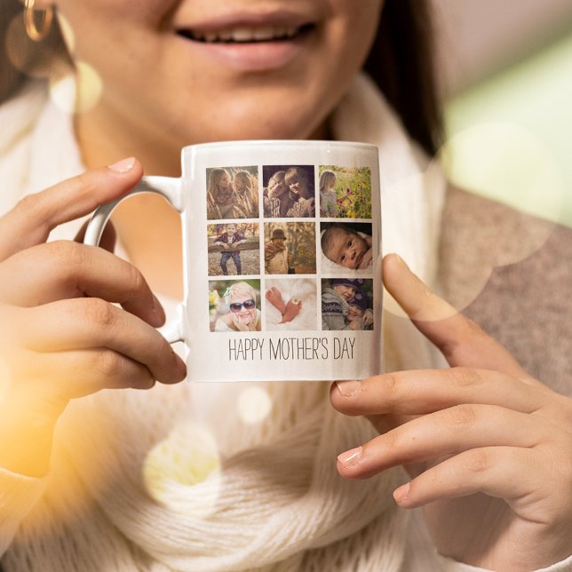 Taza De Café Collage de fotos moderno | Feliz Día de la Madre (Subido por el creador)