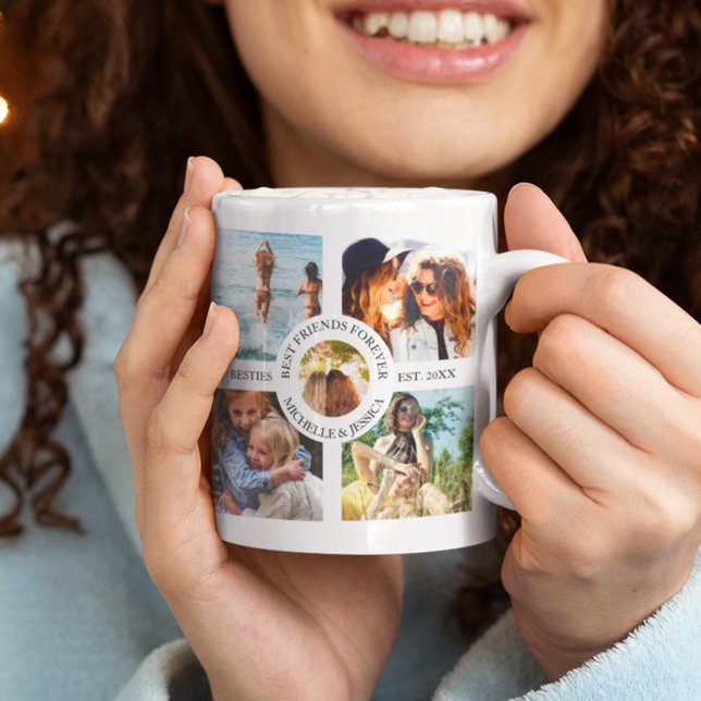 Taza De Café Collage de fotos Moderno Mejor Amigos Para Siempre (Subido por el creador)