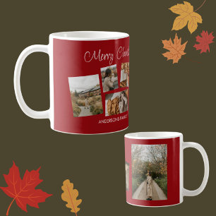 Taza De Café Collage de fotos navideño moderno