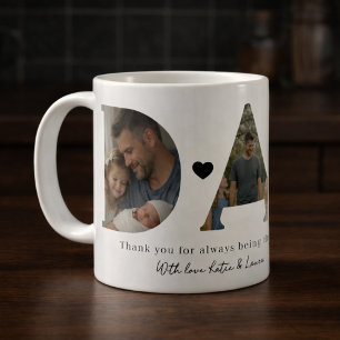 Taza De Café Collage de Fotos para Papá Moderno Regalo del Día 