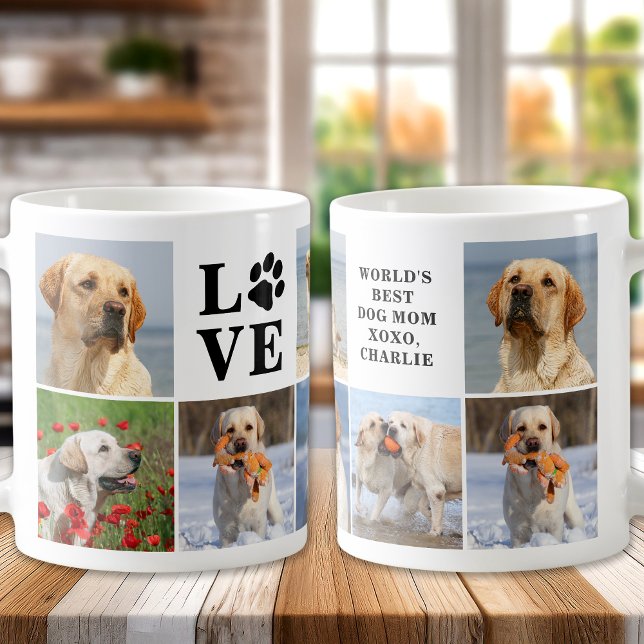 Taza De Café Collage de fotos Perro Lover Personalizado LOVE Pa (Subido por el creador)