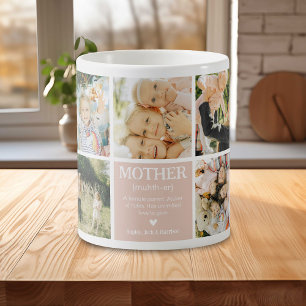 Taza De Café Collage de Fotos Personalizable Definición de Madr