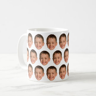 Taza De Café Collage de Fotos Personalizadas Cara Divertida Ima