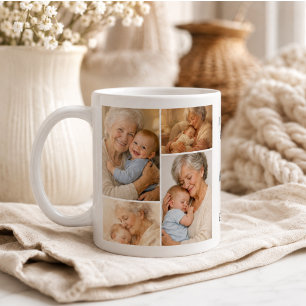 Taza De Café Collage de fotos personalizadas de la abuela Día