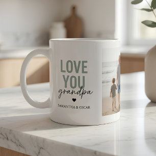 Taza De Café Collage de Fotos Personalizado Abuelo Te Amo