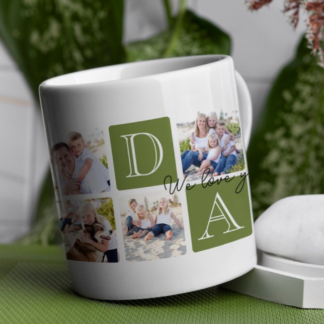 Taza De Café Collage de fotos Personalizado Dad Love 7 (Celebrate Dad with a timeless and elegant design that’s as special as he is! )