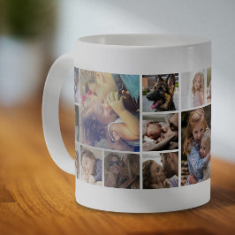 Taza De Café Collage de fotos personalizado de 19 plazas