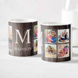 Taza De Café Collage de fotos personalizado Familia Rustic Farm