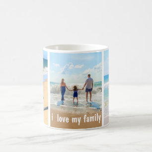 Taza De Café Collage de fotos personalizado Mensajes de texto M