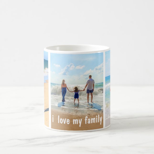 Taza De Café Collage de fotos personalizado Mensajes de texto M (Centro)