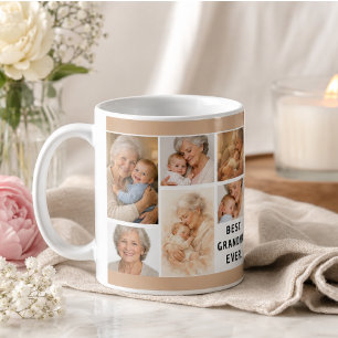 Taza De Café Collage de Fotos Personalizado para Abuela   Día d