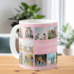Taza De Café Collage de fotos personalizado rosa moderno 18