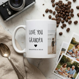 Taza De Café Collage de Fotos Personalizado Te Amo Abuelo