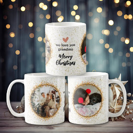 Taza De Café Collage de fotos Purpurina de Navidades modernos