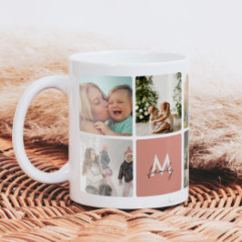 Taza De Café Collage de fotos simple familia moderna mamá papá