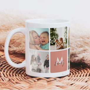 Taza De Café Collage de fotos simple familia moderna mamá papá 