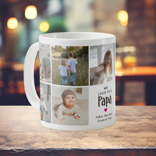 Taza De Café Collage de Fotos 'Te Amamos Papá' Adorable