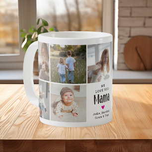 Taza De Café Collage de fotos 'Te queremos mamá'