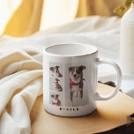 Taza De Café Collage de fotos y cita Mascota moderno<br><div class="desc">Pequeño y moderno collage de fotos mascota de tazón de café. Con 4 fotografías de tu perro/cachorro. Añade su nombre y una cita sentimental para una personalización extra.</div>