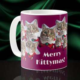 Taza De Café Collage de gatos en un Navidad