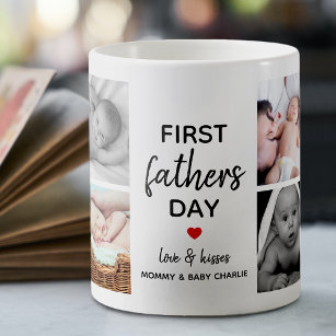 Taza De Café Collage de imágenes del Día del Primer Padre simpl