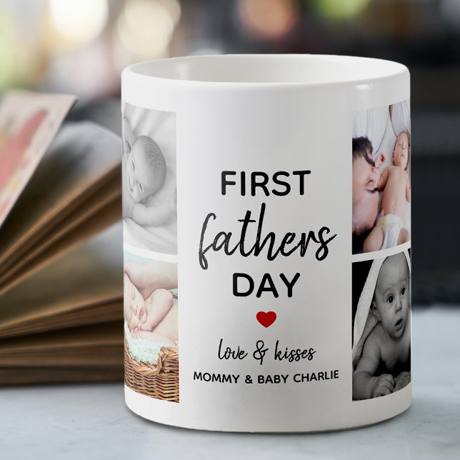 Taza De Café Collage de imágenes del Día del Primer Padre simpl (Subido por el creador)