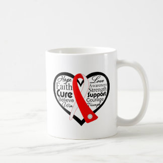 Taza De Café Collage de la cinta del corazón de los síndromes