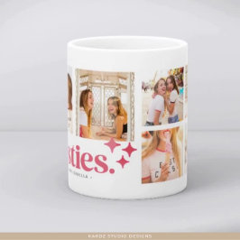 Taza De Café Collage de Name Besties Foto Mug