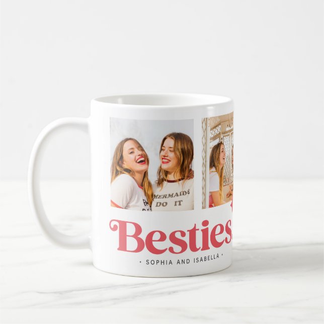 Taza De Café Collage de Name Besties Foto Mug (Izquierda)