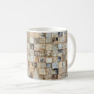Taza De Café Collage de parches de periódico ruso vintage (9)