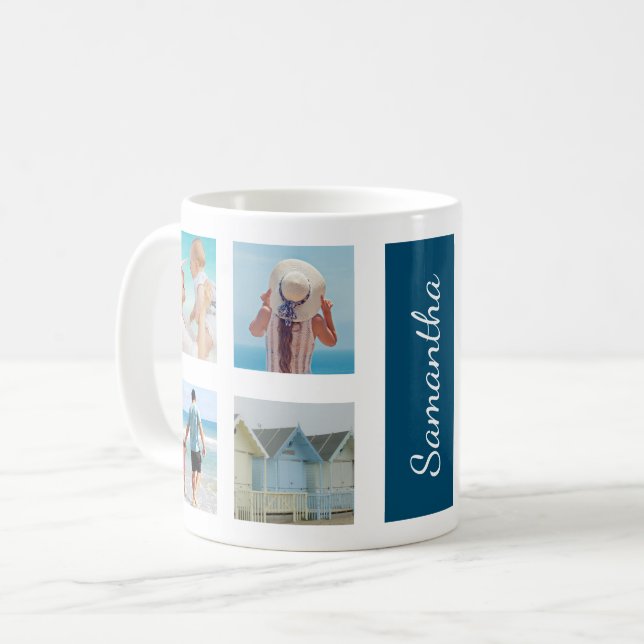 Taza De Café Collage de personalizado 8 plazas de foto personal (Anverso izquierdo)