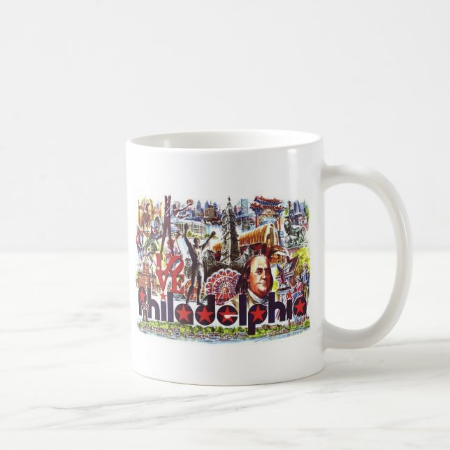 Taza De Café Collage de Philadelphia (Derecha)