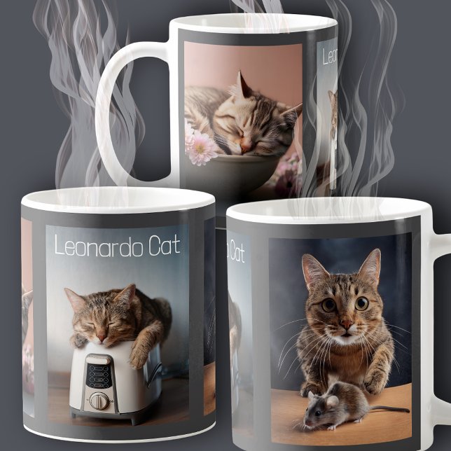 Taza De Café Collage de tres gatos (Subido por el creador)