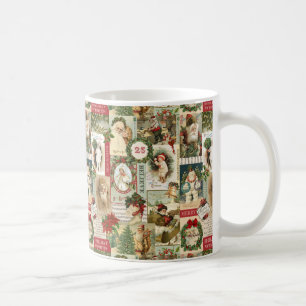 TAZA DE CAFÉ COLLAGE DEL NAVIDAD DEL VINTAGE