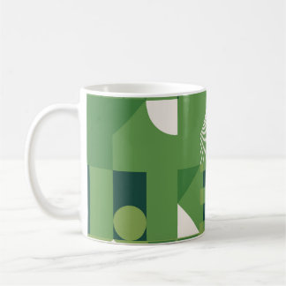 Taza De Café Collage digital duotónico, elementos geométricos