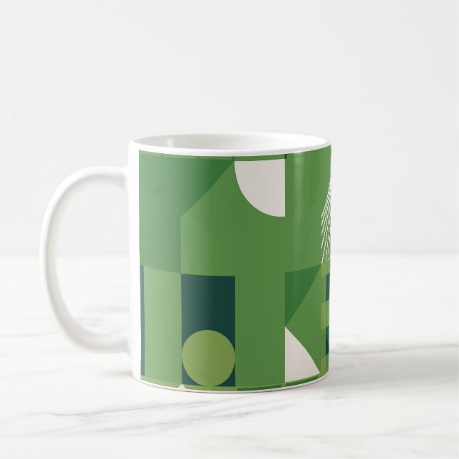 Taza De Café Collage digital duotónico, elementos geométricos (Izquierda)