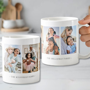Taza De Café Collage elegante personalizado de 5 fotos