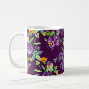 Taza De Café Collage floral, patrón sin fisuras, digital abstra