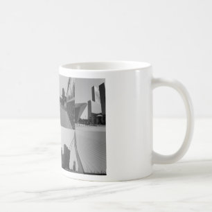 Taza De Café Collage fotográfico Rotterdam 4 en blanco y negro