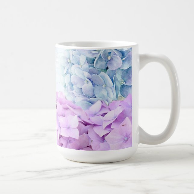 Taza De Café Collage Hidrangea Pastel Primavera Flor (Derecha)