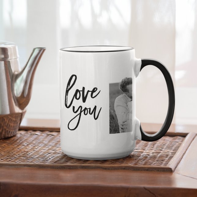 Taza De Café Collage moderno Couple Photo & Love You Beauty Gif (Subido por el creador)