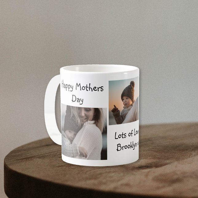 Taza De Café Collage moderno de fotos | Feliz Día de la Madre (Subido por el creador)