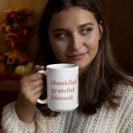 Taza De Café Collage moderno de tres fotos | Feliz Día de Acció