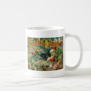 Taza De Café Collage Navideño de Papá Noel Victoriano Antiguo